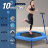 55  Trampoline, Indoor Fitness Rebounder， for Outdoor Workout,Max Load 450lbs