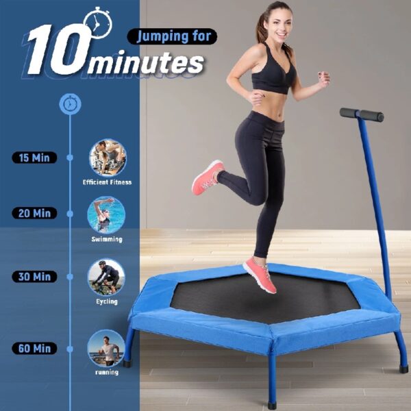 55  Trampoline, Indoor Fitness Rebounder， for Outdoor Workout,Max Load 450lbs