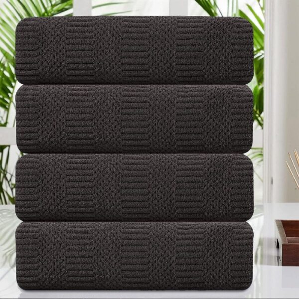 4 Pack Large Bath Towel Set 600 GSM Ultra Soft Oversized White Towel Set 35