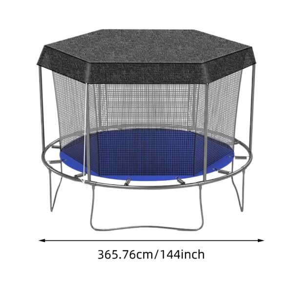 Trampoline With Integrated Shade Cover - Durable TPE Jump Mat And Safety Enclosure Net, Weather-Resistant Frame For All-Season Fun