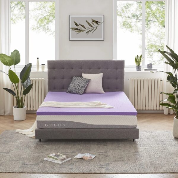 2 Inch Gel Memory Foam Mattress Topper Ventilated Soft Mattress Pad, Bed Topper, CertiPUR-US Certified, Twin Size, Purple