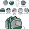 Bearded Dragon Travel Carrier, Portable Guinea Pig Carrier Bag Tortoise Carrier Pouch for Bunny Hamster Chinchilla Hedgehog Lizard Bird Outgoing Reptile Travel Carrying Case - Grey
