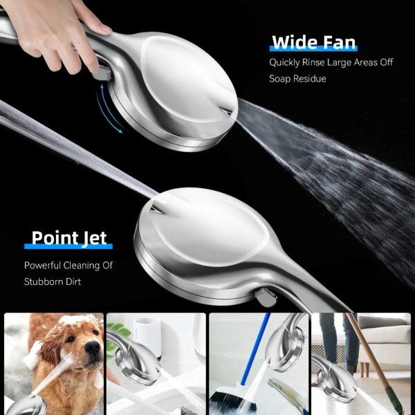 High Pressure Handheld Showerhead, 10 Spray Modes, with 60