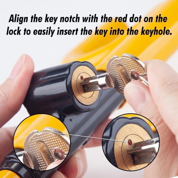 Steering Wheel Lock - Heavy Duty Antitheft Device and Car Security Lock with Adjustable Locking and 2 Keys -for Auto/SUV/Van/Truck