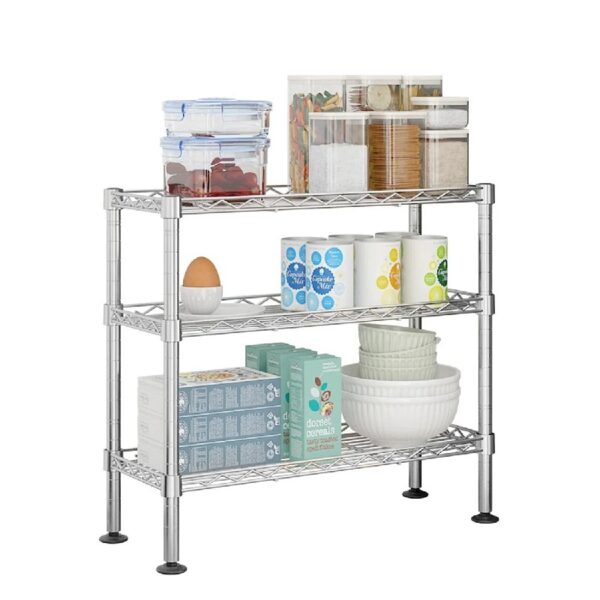 3 Tier Spice Storage Rack, Metal Wire Kitchen Shelving Unit ,18'' L x 8'' W x 18'' H