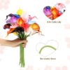 20pcs Artificial Calla Lily Fake Silk Flowers Bouquet Real Touch for Home Garden Wedding Party Decoration, Dark Gray