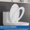 Elongated Wood Toilet Seat in White, Oval Wooden Toilet Seat, Adjustable & Easy to Clean