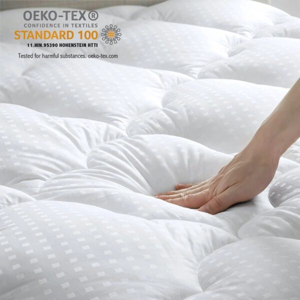 Queen Mattress Pad, Quilted Fitted Mattress Topper Protector, Cooling Breathable Bed Cover with 8-21