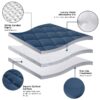 Extra Thick Mattress Topper, Cooling Mattress Pad Cover, Organic Cotton Pillow Top Protector with 8-21 Inch Deep Pocket, Twin Size