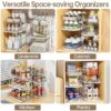 3 Tier Pull-Out Under Sink Organizer Storage, Bathroom Stackable Pantry Counter Sliding Cabinet Organization and Storage, 2 Sets