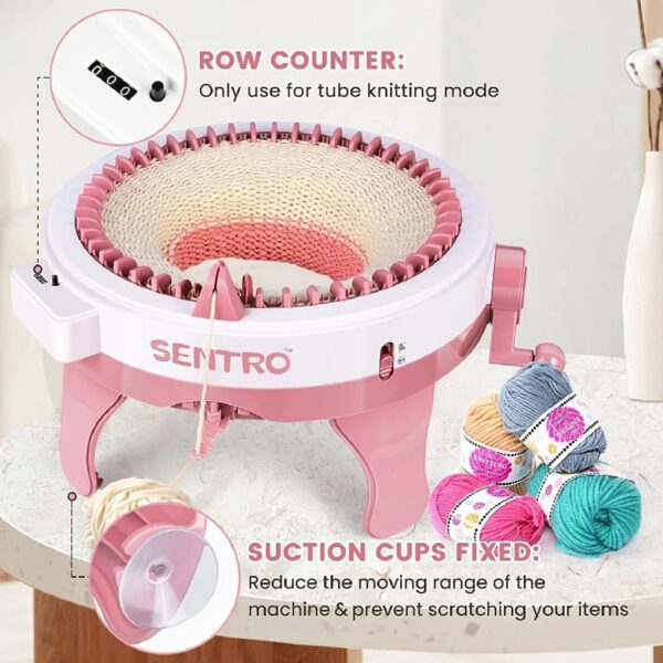 Knitting Machines 48 Needles,Smart Knitting Crochet Machine, Knitting Crochet Machine with Row Counter,Weaving Loom Machine Kit for Adults,DIY Board Rotating Double Knit Kit
