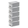 7 Qt Small Plastic Drawers, Under Bed Storage Bins, Stackable, Modular 5Pk