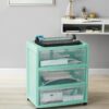 3 Drawer Wide Storage Cart, Gray