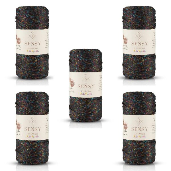 5 Skeins of Sensy Premium 2mm 251 Yards Polyester Rope 100% Polypropylene Cord Macrame Cord 2mm Crochet Bag Cord Macrame Rope Crochet Thread Gift for Knitter (Latte)