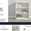 3-Shelf Bookcase with Adjustable Shelves, White