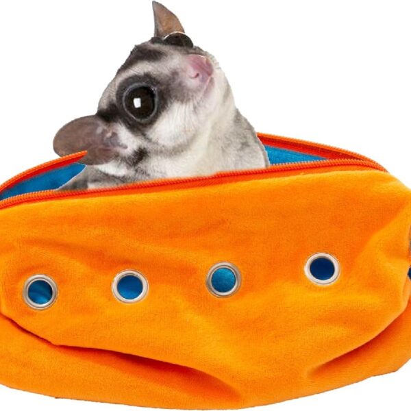 521751ac08894b20aa30b329015a653f Bonding Pouch Small Pet Carrier Bag Sling with Strap Critter Cuddler for Gliders Ferret, Rat, Hedgehog, Hamster Outdoor-Orange