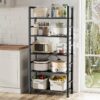5 Tier Bookcase, Bookshelf Storage Wall Shelf Organizer Display StandBook Shelf, Corner Storage Organizer, Black