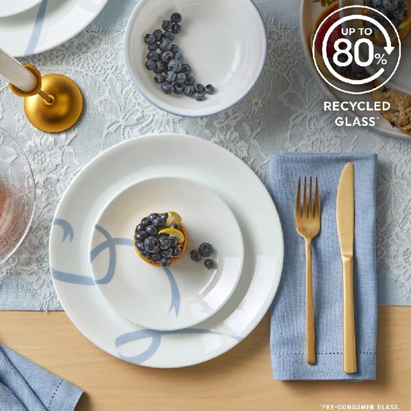 Blue Ribbons 12-Piece Glass Dinnerware Set (Service for 4)