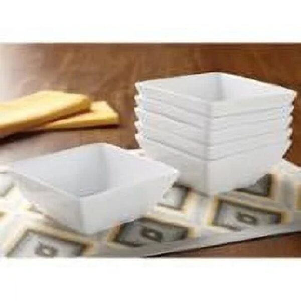 16 Piece Square Porcelain Dinnerware Set, White