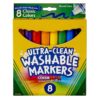 Crayola Ultra-Clean Markers, Conical Tip, Classic Colors, 8 Count | Bundle of 5 Boxes