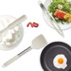 Silicone Cooking Utensils Set - Heat Resistant Stainless Steel Kitchen Utensils, Baking Tools Kitchen Gadgets,Turner, Tongs,Spatula,Spoon,Brush,Whisk,Non-Stick, Dishwasher Safe,BPA FREE (Khaki)