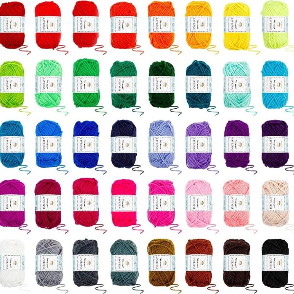 113 Piece Crochet with Yarn Set–1600 Yards Assorted Yarn 73PCS Crochet Accessories Set Including Ergonomic Hooks, Knitting Needles & More Ideal Beginner Kit