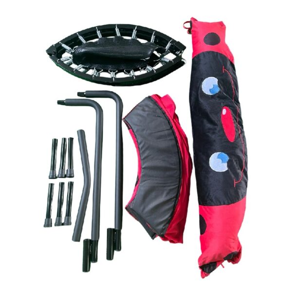Assembled children's trampoline happy expression outdoor and indoor dual-use ladybug black and red foldable iron tube for kids age 3 - 7