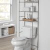 3-Shelf over the Toilet Steel Wall Mount Storage Shelf Unit, Black, Holds up to 30 lb Capacity
