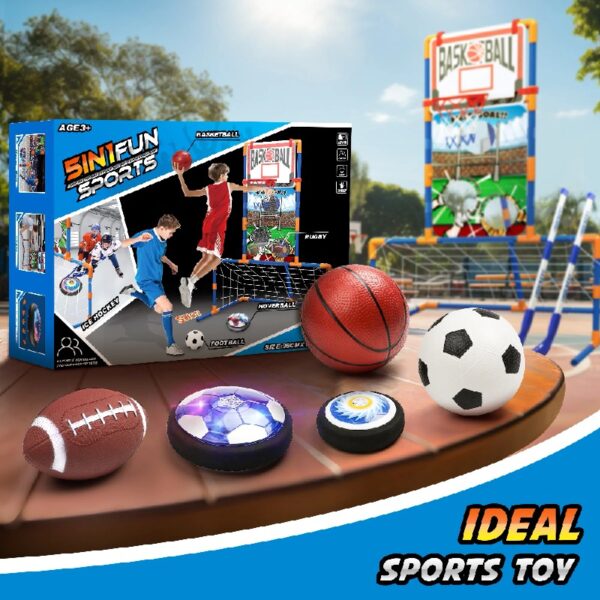3-in-1 LED Soccer Hockey Bowling Set Indoor/Outdoor Toys, Gifts for 3 4 5 6 7 8+ Years Boy Girl