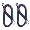 Marine Boat Pontoon Kayak PWC Jet Ski Bungee Dock Line Mooring Rope 4'-5.5' with SS316 Snap Hook Salt and Fresh Water Use 2 Pack (Red, Blue & Black)