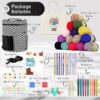 MOMOTOYS 74-Piece Crochet Kit for Beginners and Kids with Instruction Book and Zigzag Gray Organizer Bag