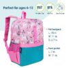 Wildkin Kids Pack-It-All 15 Inch School & Travel Backpack in Pink for Girls, Front strap for attaching Wildkin's Clip-in Lunchbox, Generously sized exterior front pocket (Mermaid Undercover)