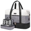 Travel Duffel Bag for Women, Large Weekender Overnight Bag, Carry-on Gym Bag with Separate Shoes Compartment, Mom Hospital Bags for Labor and Delivery with 2 Packing Cubes