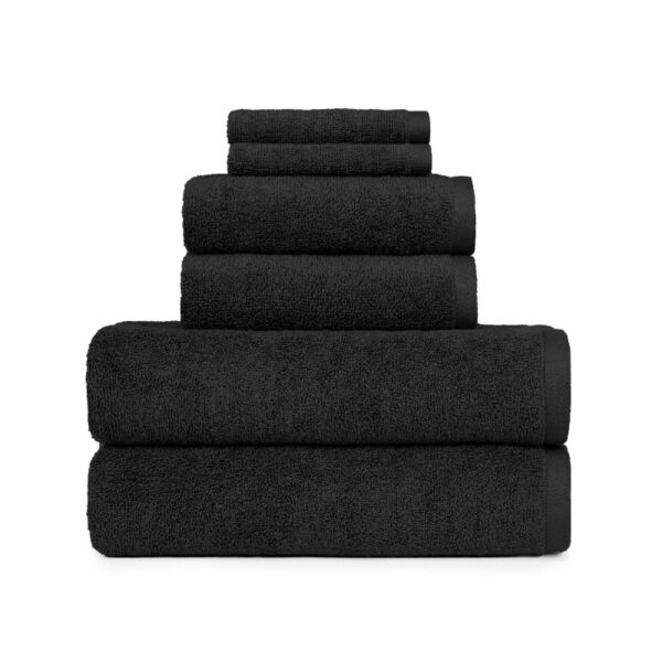 Gardens PowerLoft AIRRICH® Cotton 6-Piece Towel Set, Rich Black