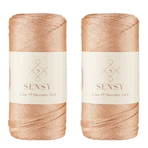5 Skeins of Sensy Premium 2mm 251 Yards Polyester Rope 100% Polypropylene Cord Macrame Cord 2mm Crochet Bag Cord Macrame Rope Crochet Thread Gift for Knitter (Latte)