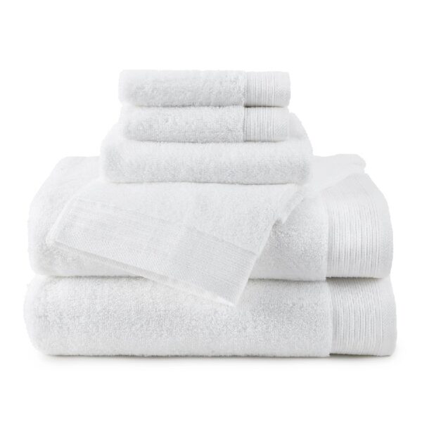 Hotel Style 100% Organic Cotton Luxury 6-Piece Towel Set, Charcoal Sky
