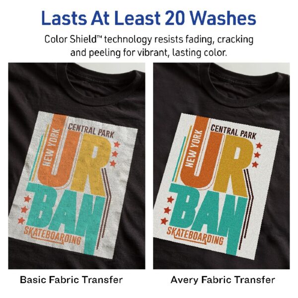(3 pack) Avery Heat Transfer Paper for Dark Fabrics, 5 Sheets (3279)