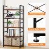 3 Tier Bookshelf, Industrial Small Bookcase Storage Organizer for Living Room, Bedroom