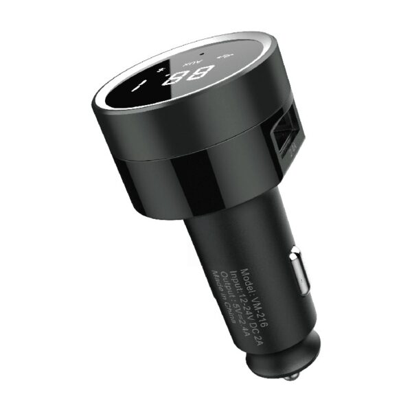 Bluetooth FM Transmitter via Remote Control & USB Compatible with Smartphone,3.2x1.4x1.4' 85g