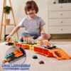 Carrier Truck with Lights & Sounds, 12 Die-Cast Metal Toy Play Vehicle with 5-FT Ejection Race Track, Metal Racing Cars for 3 4 5 6 7 8 Years Old Kids Boys Gift