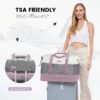 Travel Duffel Bag for Women, Large Weekender Overnight Bag, Carry-on Gym Bag with Separate Shoes Compartment, Mom Hospital Bags for Labor and Delivery with 2 Packing Cubes