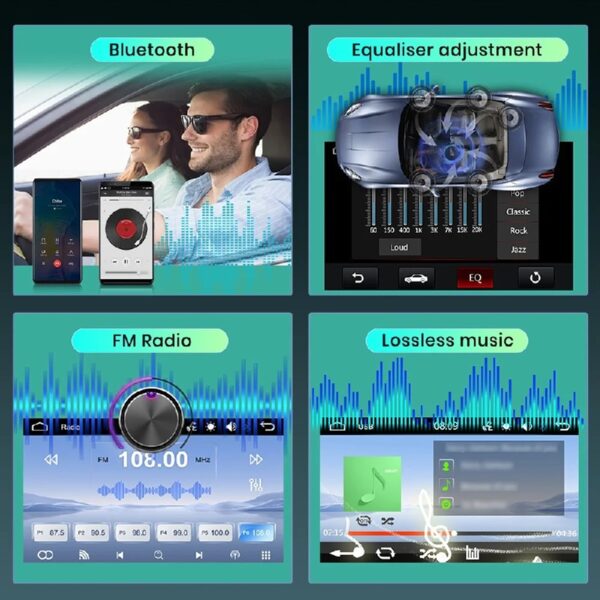 7 Inch Dual Din Car Stereo MP5 Multimedia Player with Bluetooth FM Radio Rearview Camera and Screen Mirroring Support