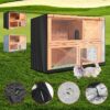 4FT Rabbit Hutch Cover Double Decker Pet Bunny Cage Waterproof Dustcover Outdoor Garden Patio