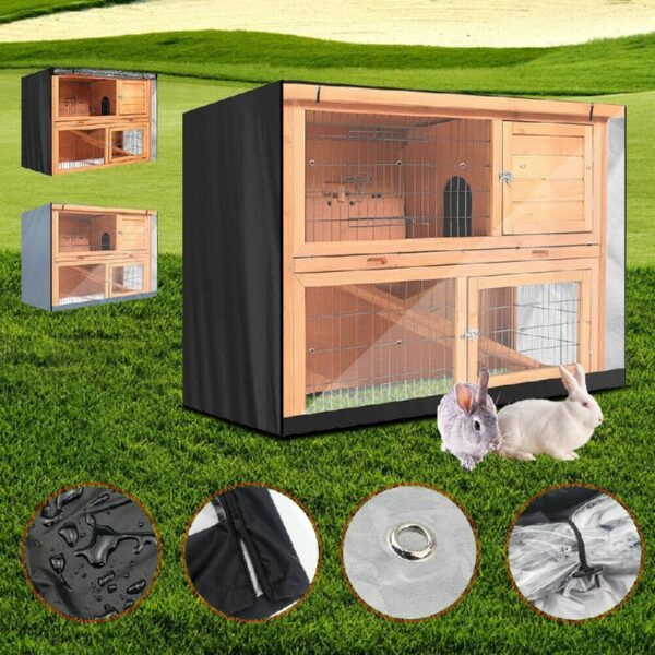 4FT Rabbit Hutch Cover Double Decker Pet Bunny Cage Waterproof Dustcover Outdoor Garden Patio