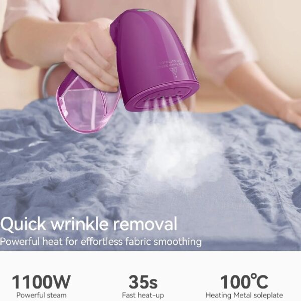 Steamer for Clothes, 1100W Garment Steamer, Fast Wrinkle Removal with Large 300ml Water Tank, Compact and Portable Travel Steam (white)