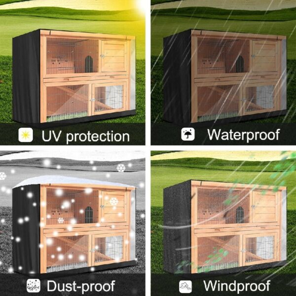 4FT Rabbit Hutch Cover Double Decker Pet Bunny Cage Waterproof Dustcover Outdoor Garden Patio