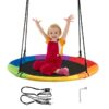 Outdoor Swing, Hanging Swing Bench Chair, 40 Inch Flying Saucer Tree Swing Outdoor Play for Kids