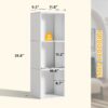 Tall Narrow Bookshelf, 3-Tier Cube Display Rack, Modern Corner Bookshelf with Storage Space, Storage Cabinet for Home Office (White 1 Pack)