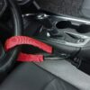 Car Steering Wheel Lock, Seat Belt Lock, Anti-Theft Device, Max 17 Inch Length, Small and Light-Weight, Multi-Functional, Fit Most Vehicle, SUV, Golf Cart Security (Red)