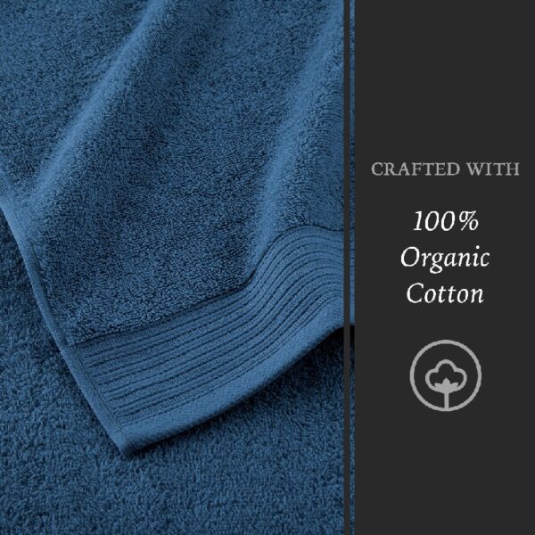 Hotel Style 100% Organic Cotton Luxury 6-Piece Towel Set, Charcoal Sky